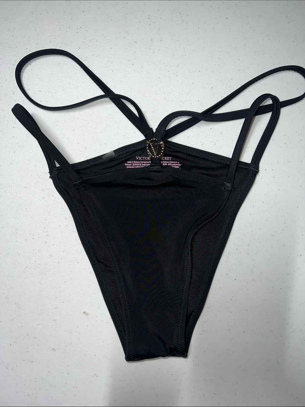Victoria's Secret Black Strappy High-Cut Bikini Bottom